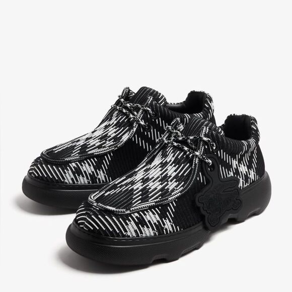 Burberry Creeper Check Woven Lace Up Boots, Black, NWT, Size EU 44 main image 15